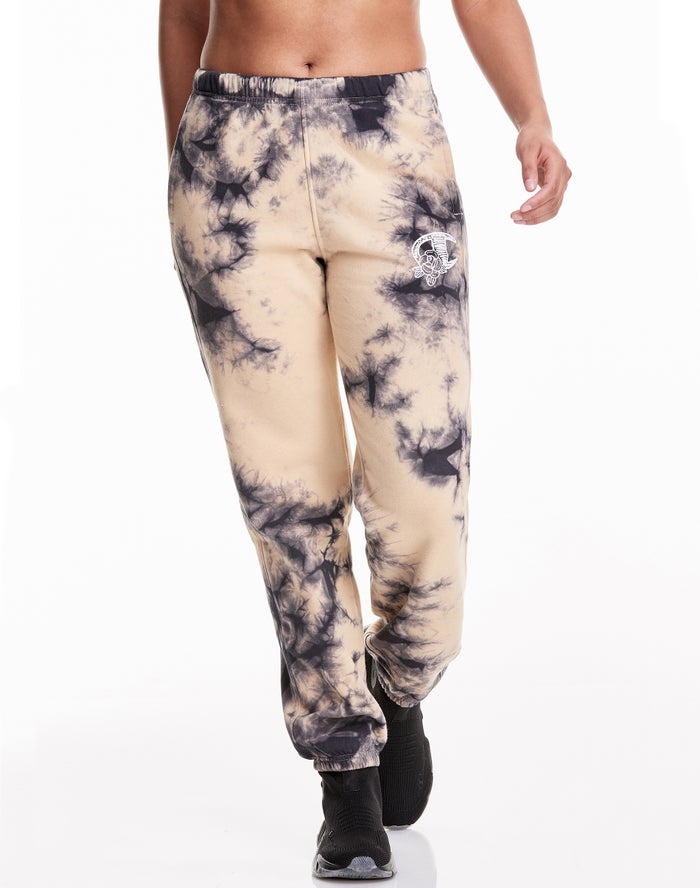 Pantalon Chandal Champion Mujer - Galaxy Dye Boyfriend ( Creme/Negras ) 3254087-PR